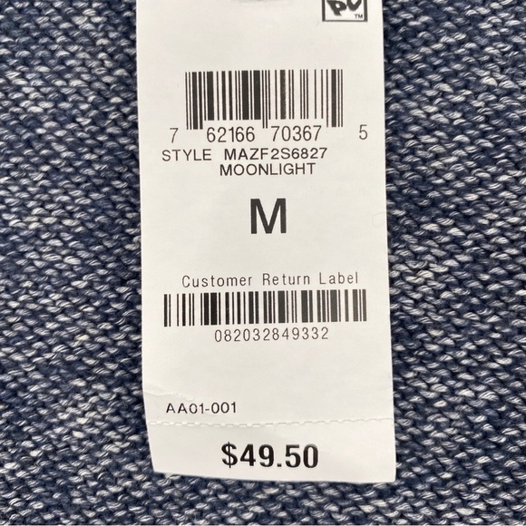 Macy’s Navy Stonewashed Crewneck Alternative Regular Fit Sweater Size Medium - Picture 6 of 9